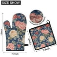 thumbnail image 6 of Pioneer Flower Kitchen Oven Mitt and Pot Holder Sets 2 Pcs for Baking, Cooking and Grilling, Heat Resistant Up To 392 °F, 6 of 7