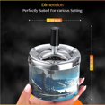 thumbnail image 6 of Vintage Cigarettes Ashtray with Lid for Indoor or Outdoor Cigar Ashtrays for Men, Large Ash Tray with Spinning Tray for Smokers (Nature), 6 of 7
