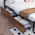 thumbnail image 4 of Javlergo Queen Size Platform Bed Frame with 4 Storage Drawers, Metal Bed Frame Non-Slip Without Noise Strong Metal Slats Support No Box Spring Needed, Easy Assembly, Brown, 4 of 8