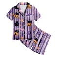 thumbnail image 4 of Leey-World Halloween Pajamas Toddler Girl Girls Pajama Set With Cute Print Home Short Sleeve Shorts Pajama Set, 4 of 5