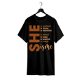thumbnail image 1 of She is Me Strong educated Female T-Shirt - Casual Crew Neck Short Sleeve Tee with inspirational Quote, all-Season Comfort, Cotton Material, Perfect for Casual attire, Motivational Clothing | inspirat, 1 of 6