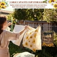 thumbnail image 5 of ZIATUBLE Sunflower Storage Bag Clothespin Wooden Laundry Clothes Pin Holder with Two Snap Buttons Hanging Pantry Organizer for Storage Bags Dirty Resistant Hanging Clothespin Pouch, 5 of 7