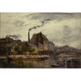 thumbnail image 2 of Frank Myers Boggs 18x14 Black Ornate Wood Framed Double Matted Museum Art Print Titled - The Demolition of the Old Tournelle Bridge (1920), 2 of 5