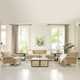 thumbnail image 6 of Jennifer Taylor Home Alana 88" Lawson Living Room Two-Cushion Tightback Sofa Couch with Metal Casters, Fawn Brown, 6 of 9