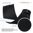 thumbnail image 2 of Natural Black Clip in Hair Extensions 100% Remy Human Hair Clip in Extensions Soft Silky Straight, 2 of 6