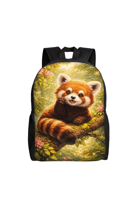 Red Panda Backpack Full Front Print Travel Laptop Bag for Men and Women