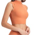 thumbnail image 2 of Women's Sports Bra High Elasticity Shock-absorbing Sports High Neck Fixed Cup Yoga Drying Bra Bras for Women No Underwire Orange M, 2 of 5
