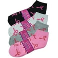 thumbnail image 2 of 12-Pairs Women's Ankle Athletic Low Cut Socks Colorful Solid Lightweight Casual Socks Pink Ribbon, 2 of 3
