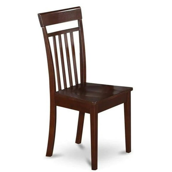East West EWCDC-MAH-W Capri slat back Chair with wood Seat- Mahogany - Pack of 2