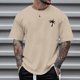 thumbnail image 4 of Men's Round Neck Short Sleeve Loose Summer Tops Fashion T-Shirt With Graphic Creative Letters Retro Print Street Sports Casual Tops M, 4 of 4