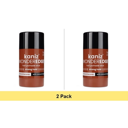 Kaniz Wonder Edge Strong Hold Hair Pomade Stick with Argan Oil, Coconut Banana, 2.36 oz - 2 Pack