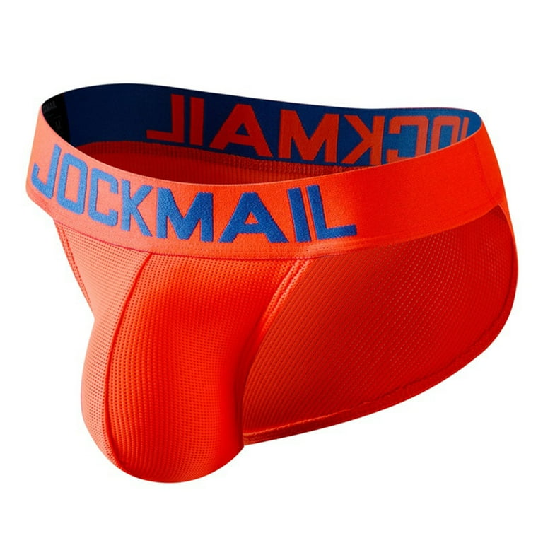 YDKZYMD Orange Men's Briefs Color Sexy Stretchy Pouch Jockstrap Briefs for  Men L
