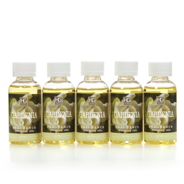 Hosley 5 Pack of 55ml Fragranced Warming Oils - GARDENIA W1