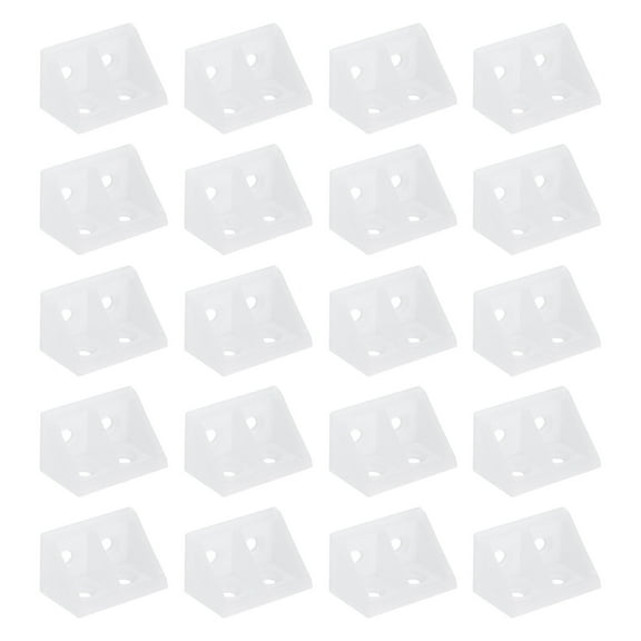Uxcell 20Pcs Plastic Corner Braces, 90 Degree Furniture Angle Brackets, Clear