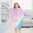 thumbnail image 5 of FORMRS Wearable Blanket Hoodie with Sleeves for Kids Cozy Flannel Sweatshirt, Pink Gradient, 5 of 7
