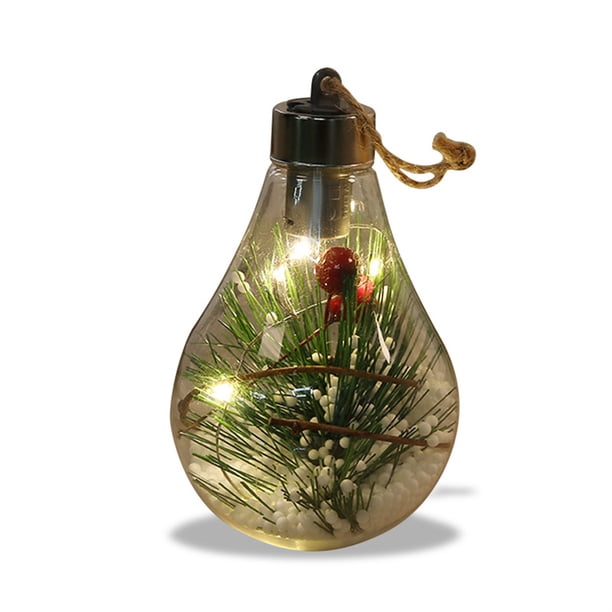Naiovety Bola LED de Navidad, bombilla colgante de Navidad, adorno transparente, hogar, oficina, Club, bombilla decorativa, suministros de decoración Kits de decoración para fiestas No.02 Naiovety HA010060-02B