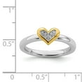 thumbnail image 5 of Sterling Silver Stackable Expressions Heart w/ 0.04 Ct. Diamond & Vermeil Ring Size 6, 5 of 5