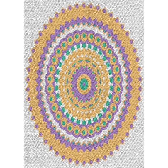 Ahgly Company Indoor Rectangle Patterned Rose Purple Novelty Area Rugs, 5' x 7'