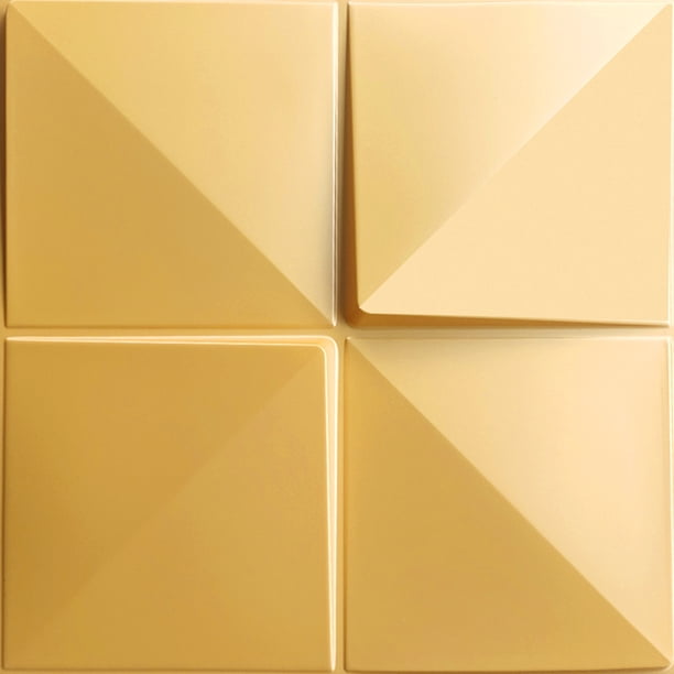 Panel 3D para pared S040 GOLD, muro 3D, Panel decorativo resistente al agua , paquete de 10 piezas, Decoración oficina, casa, comercial DECO PVC S040 GOLD
