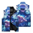 thumbnail image 4 of Chaqueta sin mangas con cremallera y bolsillo con cuello alto de nuevo estilo, estampado 3D Jujutsu Kaisen, chaleco deportivo para viajes al aire libre a prueba de viento, 4 of 5