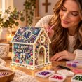 thumbnail image 4 of DIY Light Up Diamond Art Acrylic Cottage, 5D Gem Painting House Ornament with LED Light, Holiday Handmade Craft Decor for Tabletop & Christmas Tree, 4 of 5