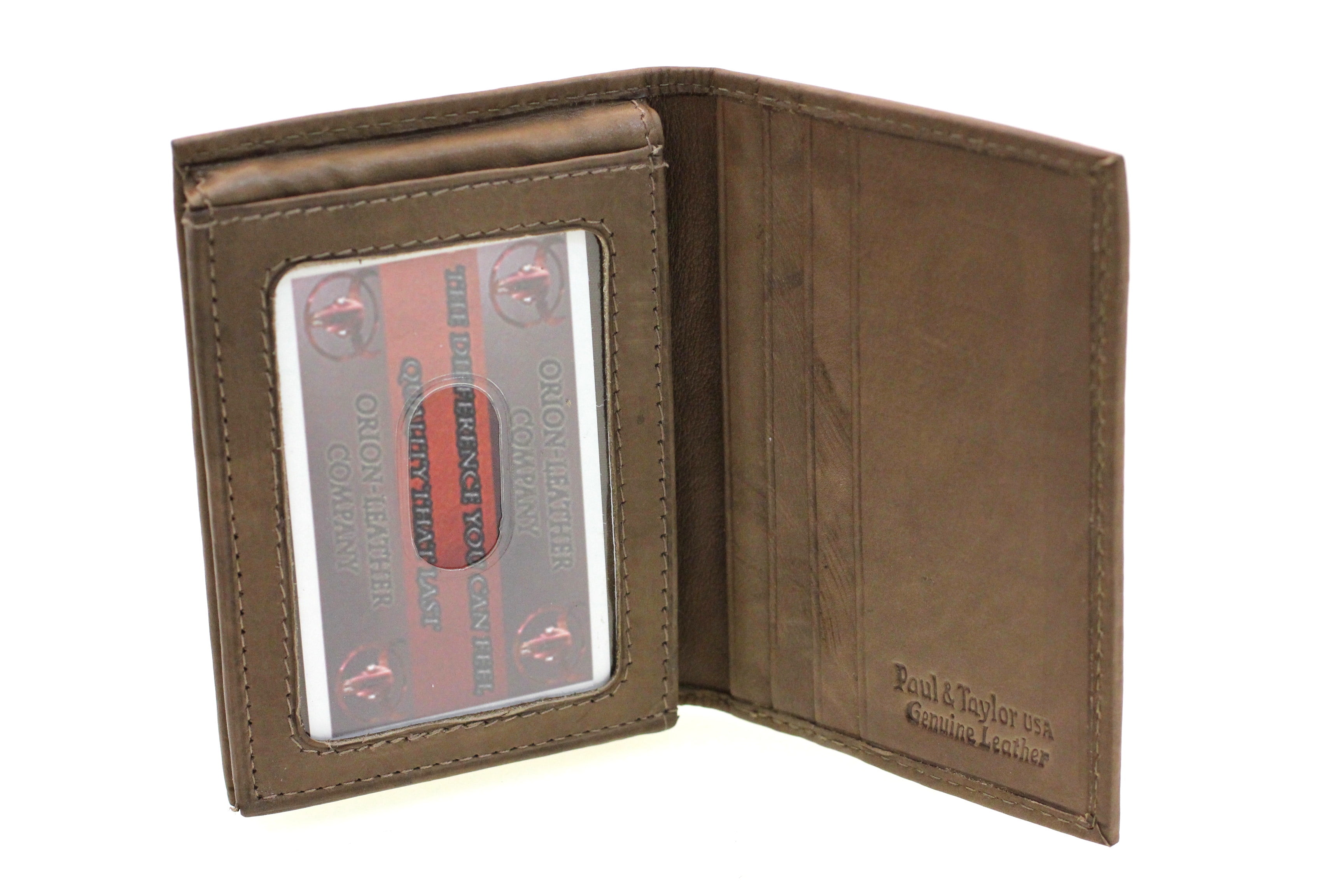 Mens Leather Wallet L Shape Bi Fold Compact 8 Card Slots 1 Bill Section