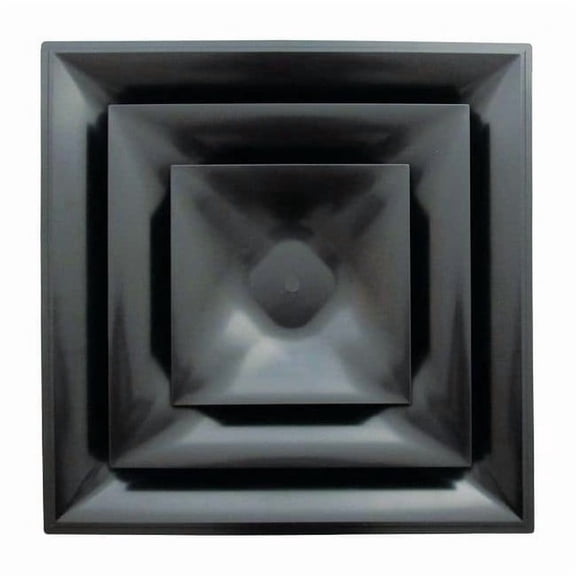 American Louver 10 in Square 3 Cone Diffuser, Black STR-C-10BK