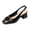 Black, variant on CHICVOMEY Block Heel Sandals for Women Square Toe Slip On Closed Toe Heeled Sandals with Gold Metal Buckle Adjustable Ankle Strap Chunky Heel Shoes for Work Daily