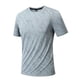 thumbnail image 5 of Ceisia Men's Athletic Textured T-shirt Short Sleeve Round Neck Quick Dry Slim Fit Outdoor Climbing Running Casual Tee Tops Slim Fit Gray XXL Gifts, 5 of 7