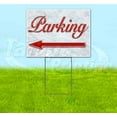 thumbnail image 1 of Parking Left Red & Chrome (18" x 24") Yard Sign, Includes Metal Step Stake, 1 of 6