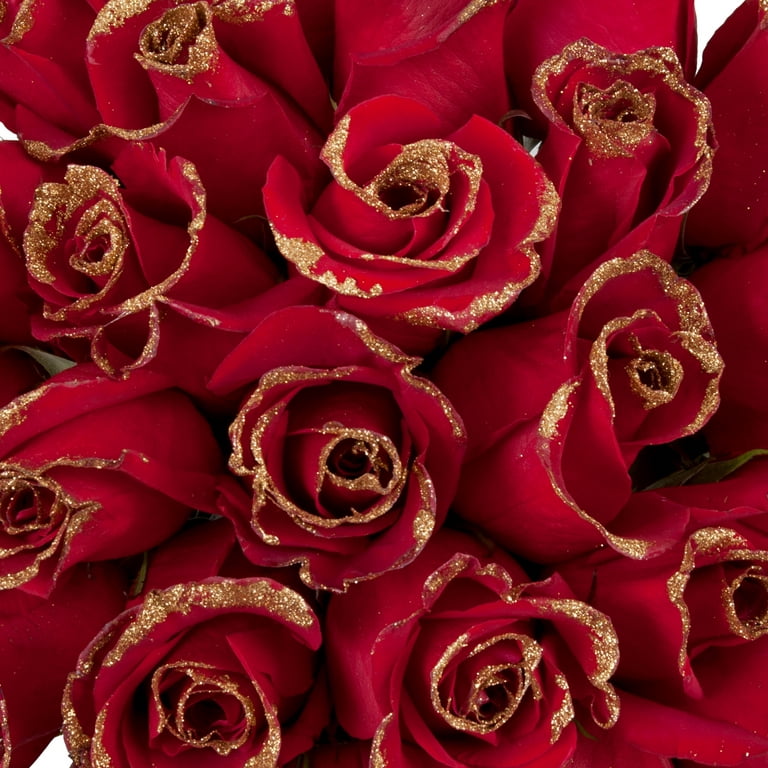 RED GLITTER ROSES, Rosa, glitter, bouquet