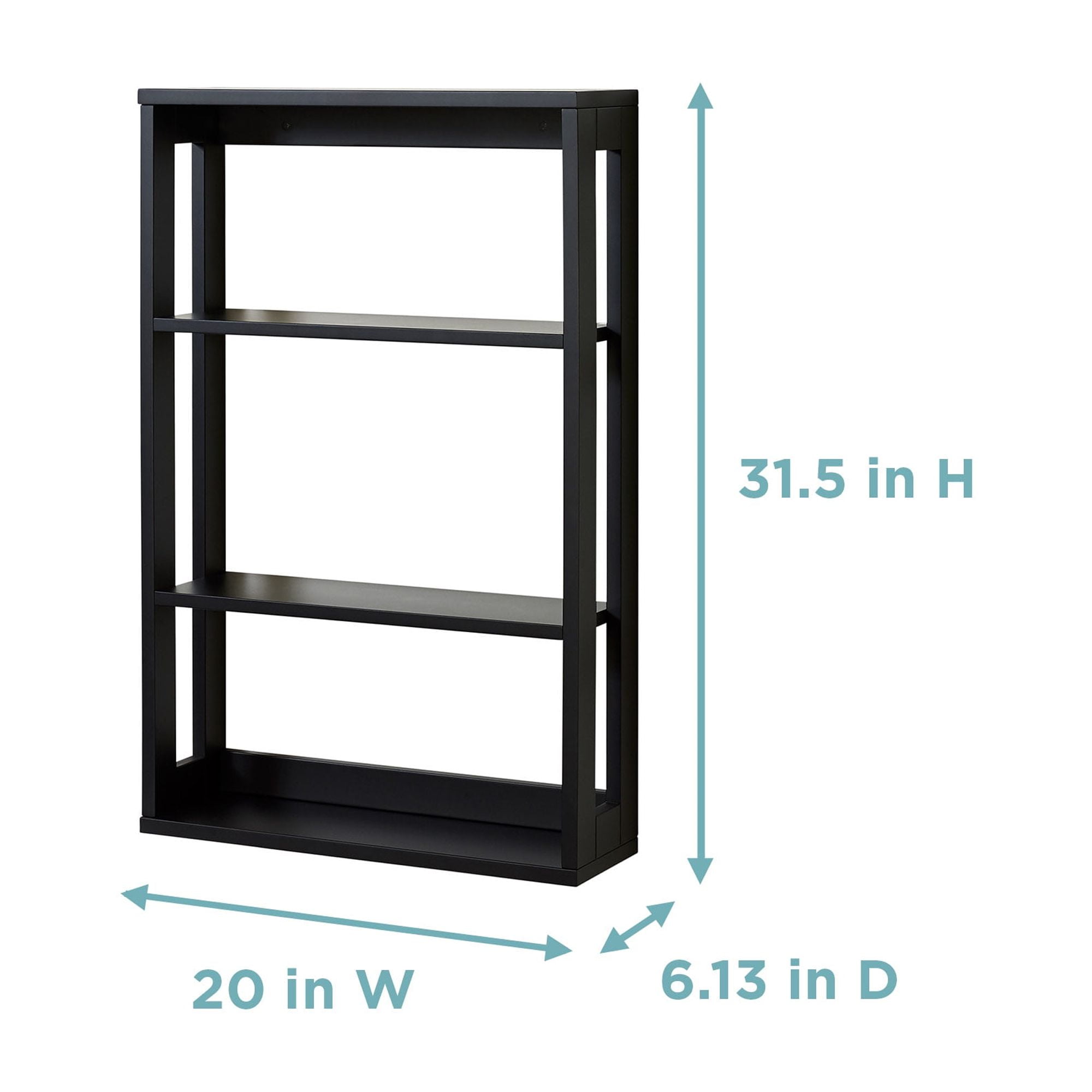 Black Wall Mounted Storage Shelf, Zenna Home Small Spaces