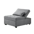 thumbnail image 2 of Linon Boone Indoor Upholstered Button Tufted Convertible Chair to Sofa Bed with Pillow, Gray, 2 of 26