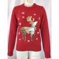 thumbnail image 5 of Suéter navideño rojo 2024 Suéter feo para mujer Lindo jersey con lentejuelas de oso de alce Suéter superior Otoño Invierno Casual 39944, 5 of 5