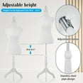 thumbnail image 4 of Dkelincs Female Mannequin Torso with Wooden Tripod Stand Adjustable Foam Dress Form Manikin, White, 4 of 8