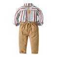 thumbnail image 2 of VERUGU Boys' Clothing Sets Newborn Kid Christmas Clothes Winter Long Sleeve Striped Top with Bow Tie Trousers Gentleman Clothes Suit, 2 of 8