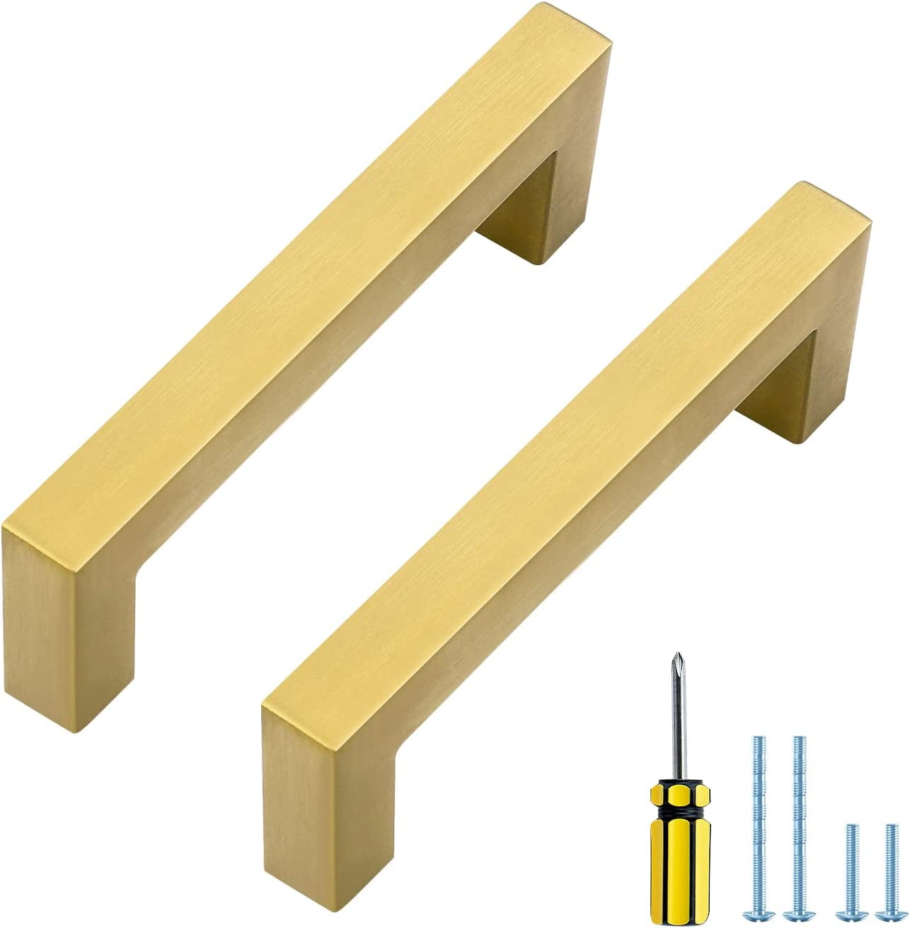 Zoizocp 25 Pack Gold Pulls 33/4 Inch Brushed Brass Kitchen