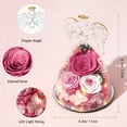 thumbnail image 3 of Emibele Preserved Real Rose in Glass Angel Figurines, Eternal Purple Rose Gift Flower with LED Lights for Women Mom Wife Her Grandma Anniversary Valentine Mother's Day,Pink, 3 of 7