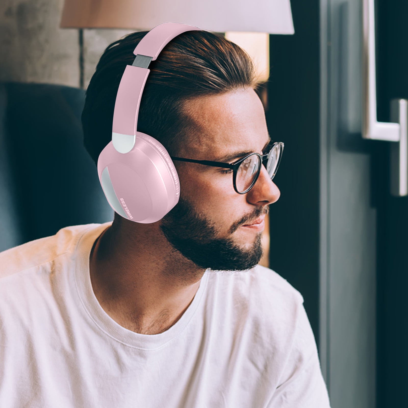 Wireless Headphones Over Ear, 70H Playtime Headphone Wireless Bluetooth 5.1,3EQ Modes & HiFi Stereo Bluetooth Headset with Deep Bass, Foldable Lightweight Headphones with Microphone for Travel/Work