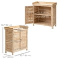 thumbnail image 3 of Outsunny Garden Storage Cabinet, Outdoor Storage Potting Shed, Natural, 3 of 10