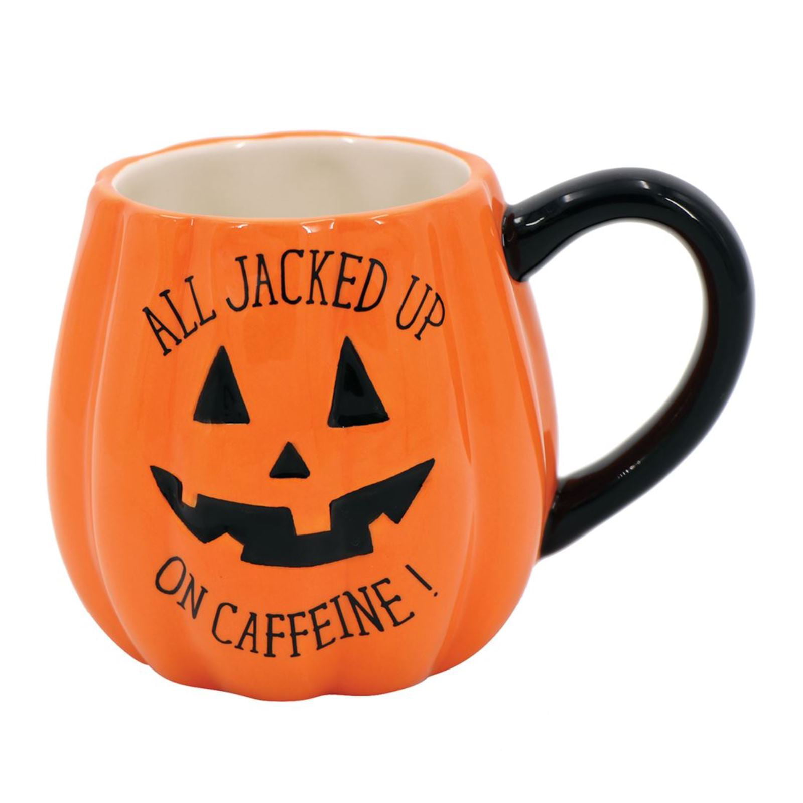 All Jacked Up on Caffine Pumpkin Halloween Coffee Tea Mug ...
