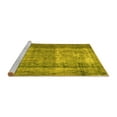 thumbnail image 2 of Ahgly Company Machine Washable Indoor Rectangle Abstract Yellow Contemporary Area Rugs, 8' x 12', 2 of 4