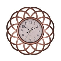 GOOHOCHY Vintage Dial Clock European Hollowed-out Silent Clock 3D Large Decorative Wall Clock for Living Room Bedroom Kitchen(Bronze)