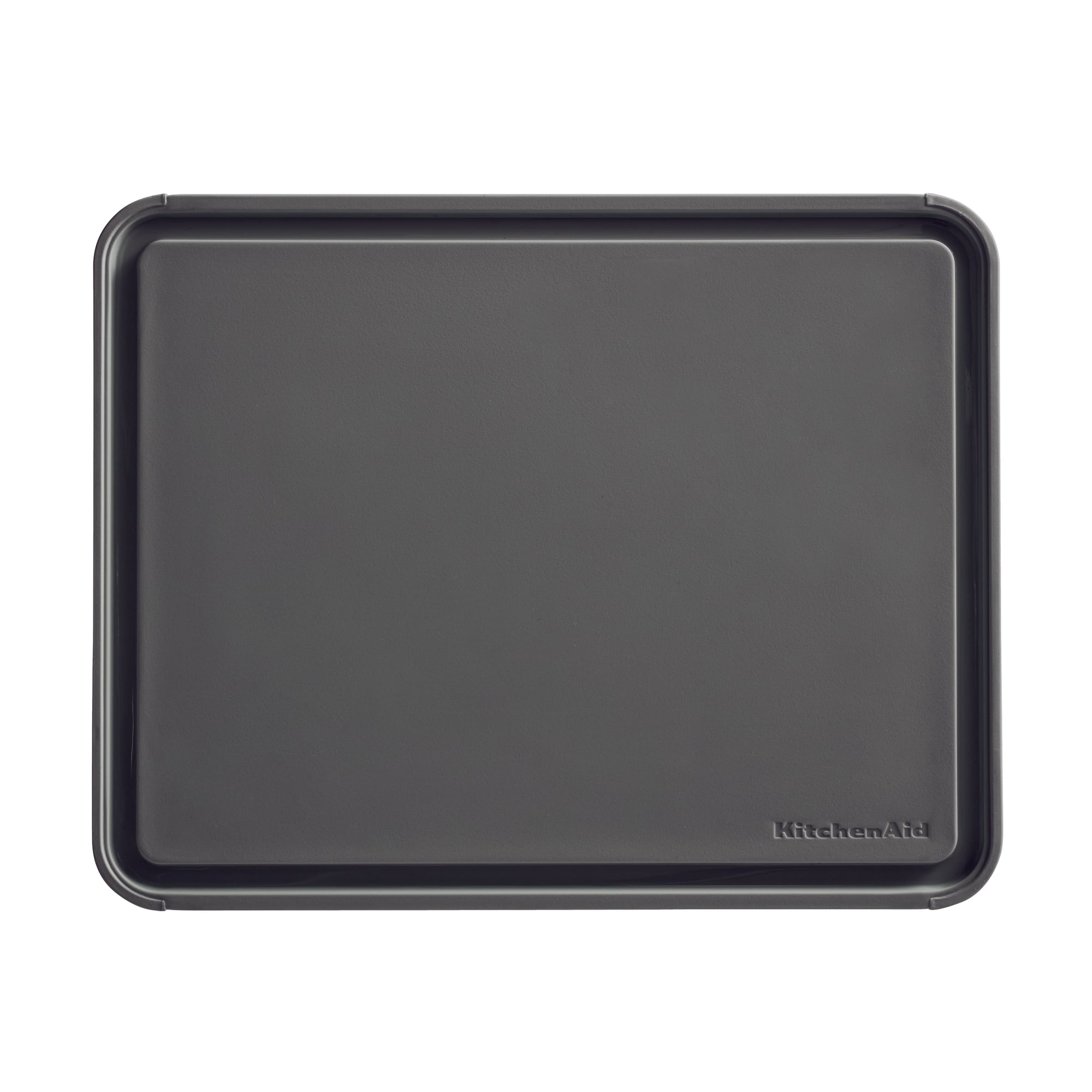 KitchenAid Classic Plastic Cutting Board with Trench, Non-Slip Edges, Dishwasher Safe, 12x18, Charcoal Gray