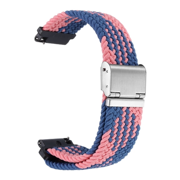 Uxcell 18mm Nylon Braided Watch Bands with Stainless Steel Buckle, Blue Pink