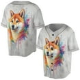 thumbnail image 3 of Watercolor Drip Shiba Inu Pop Art Colorful Portrait Artwork All Over Print 3D Baseball Shirt Shibas Dog Lovers Gifts Idea Softball Sport - 01009, 3 of 6