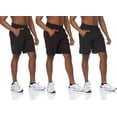 thumbnail image 3 of Essential Elements Lot de 3: Shorts de Gym d'Entraînement Extensibles Tissés Techniquement pour Hommes, Performance Active, avec Poches, Petit, Ensemble B, 3 of 7