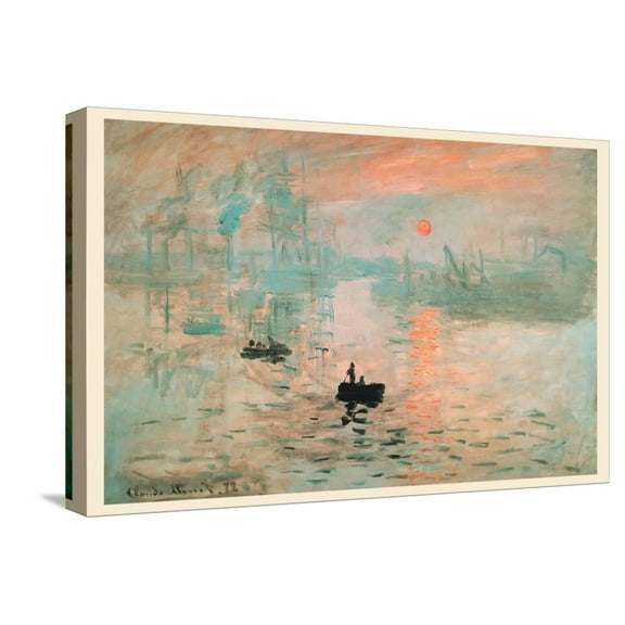 Art.com Impression Sunrise Stretched Canvas Print Wall Art by Claude Monet, 24" x 16"
