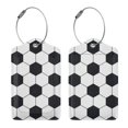 thumbnail image 3 of Disketp 2 PCS Luggage Tag for Suitcase,Soccer Ball Leather Baggage Tag with Stainless Steel Loop Privacy Cover for Women Men Girls, 3 of 5