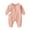 Pink, variant on Hwmodou Baby Bodysuits Girls Cotton Blend Romper Zipper Long Sleeve Romper Jumpsuit Fall Winter Cute Baby Outfits,0-1M